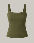 Rib Scoop Neck Tank Olive