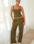 Rib Boxer Pants Olive