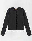 Rib Cardigan Charcoal
