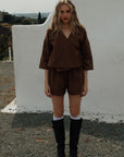 Organic Cotton Lined Shorts Toffee