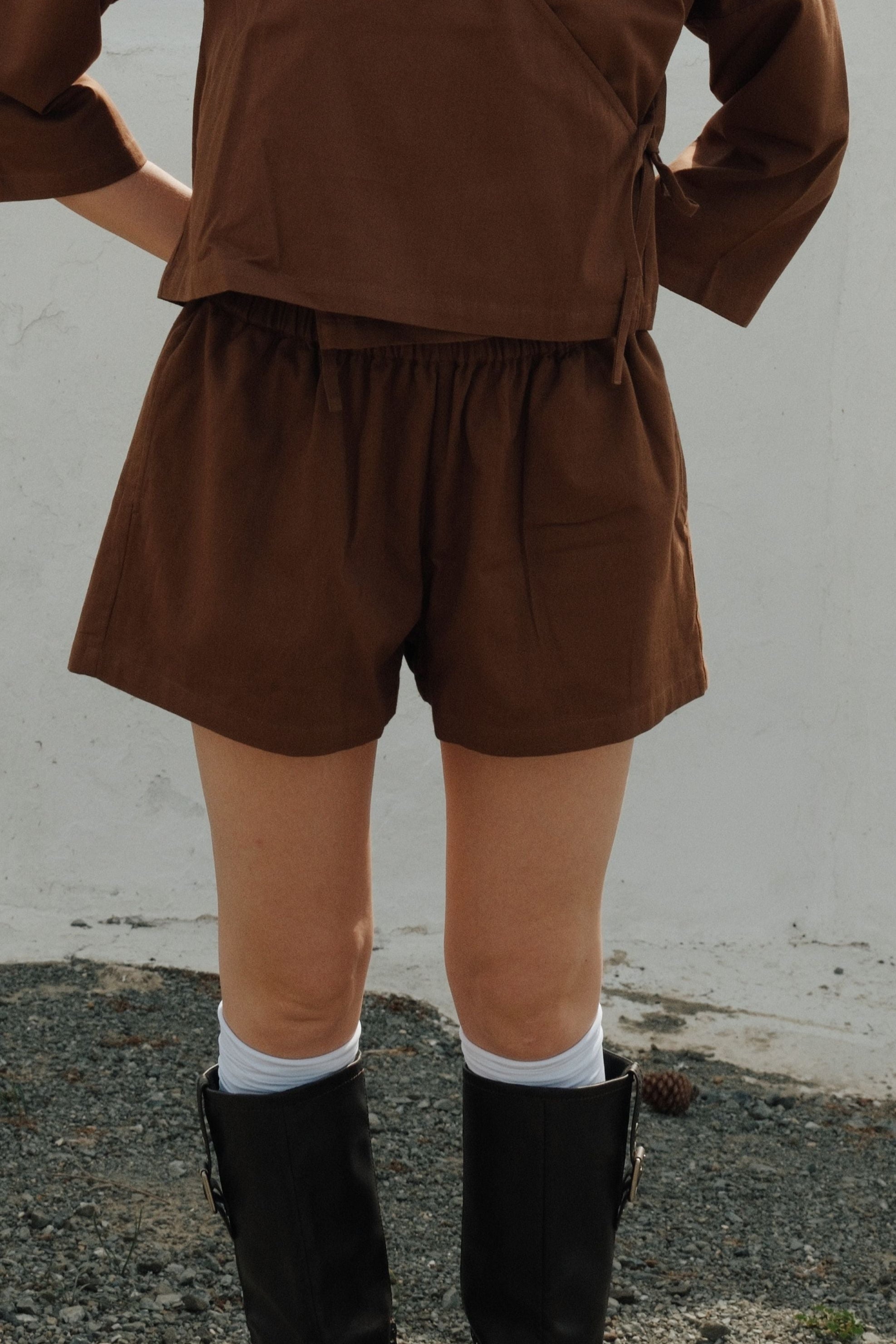 Organic Cotton Lined Shorts Toffee