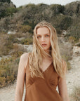Organic Cotton Midi Slip Dress Toffee