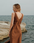 Organic Cotton Midi Slip Dress Toffee