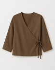 Organic Cotton Wrap Top Toffee
