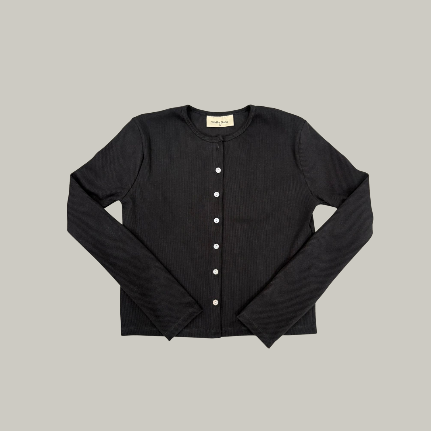 Rib Cardigan Charcoal