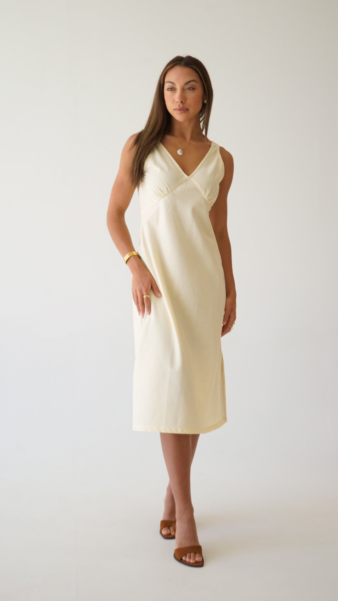 cotton slip on dress Orientique Reversible Cotton Slip - White
