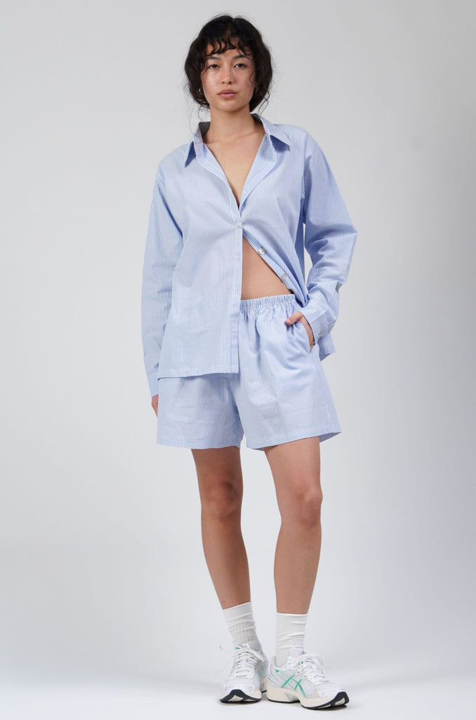 Poplin Shirt Blue Pinstripe