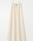 Linen Keyhole Maxi Dress Ecru