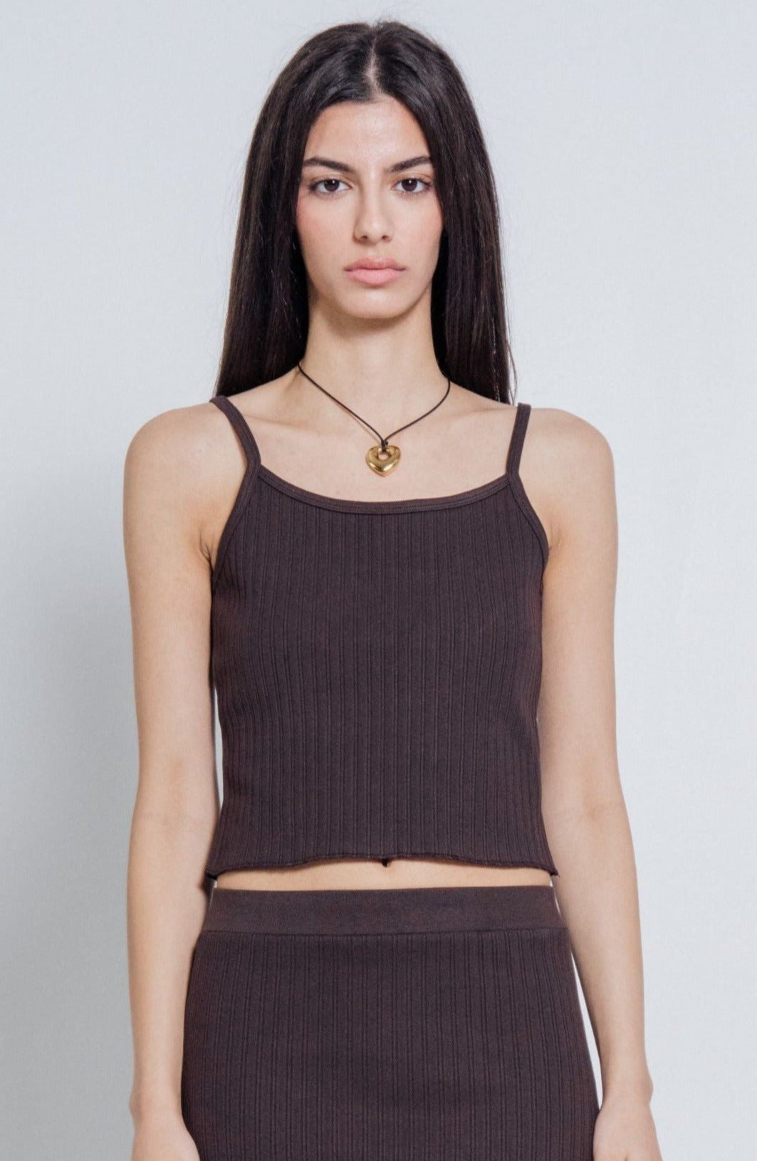 Rib Knit Cami Hickory