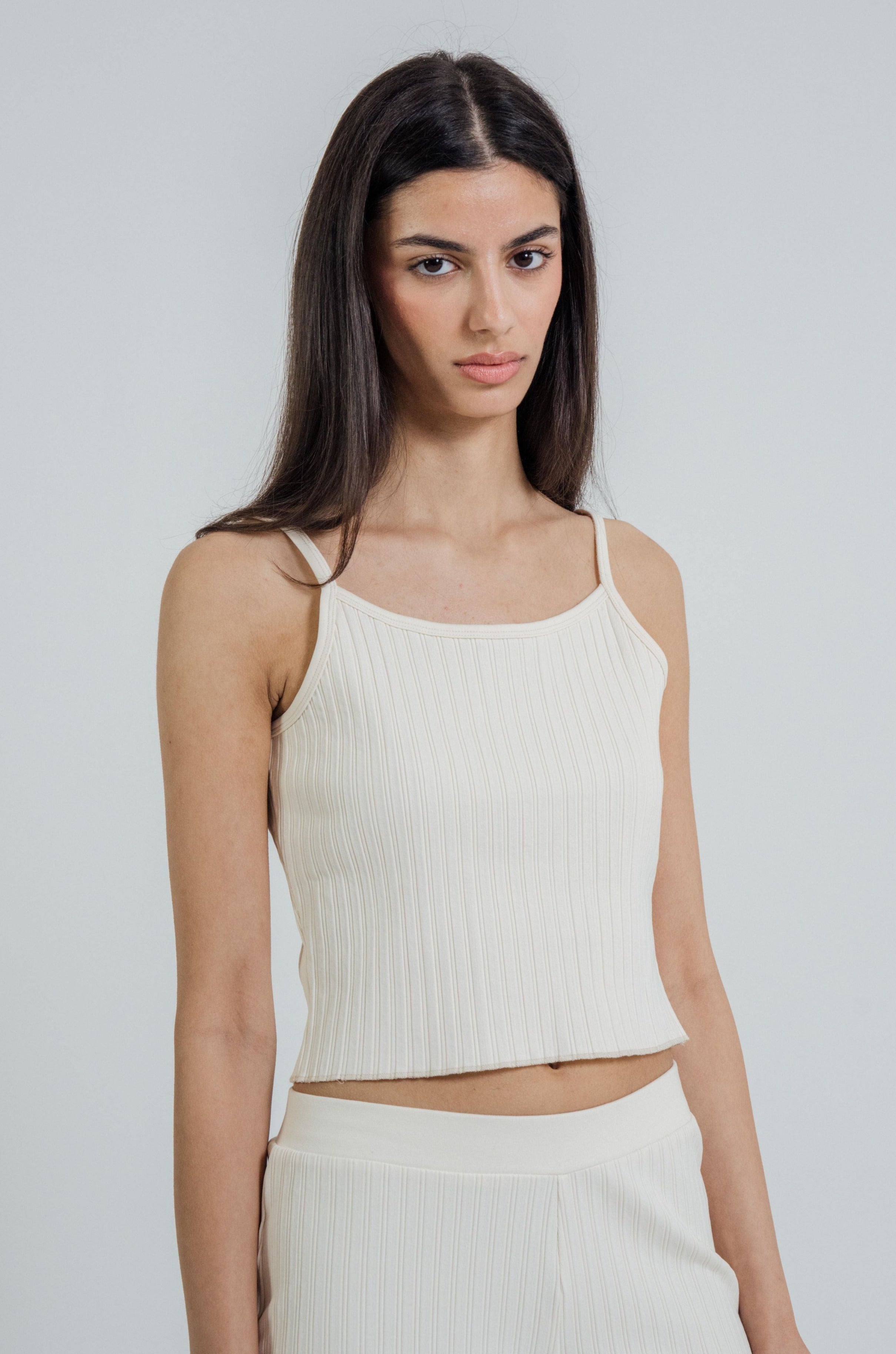 Rib Knit Cami Ivory