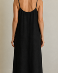 Linen Keyhole Maxi Dress Ink