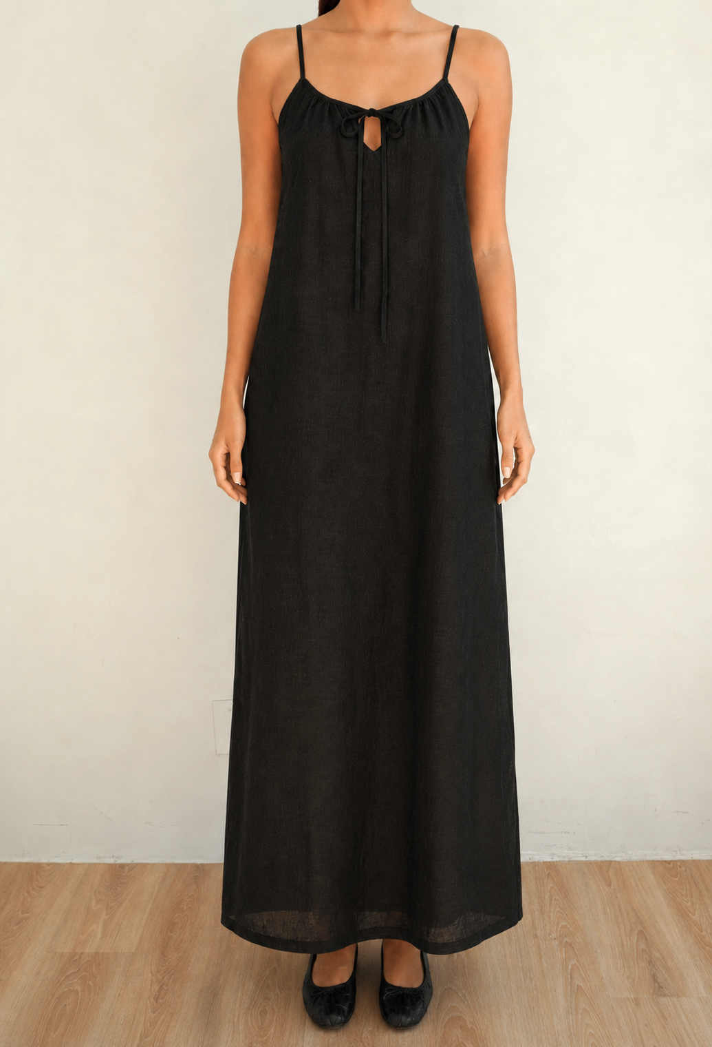 Linen Keyhole Maxi Dress Ink – Wildflo Studio