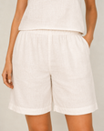 Linen Bermuda Shorts Ecru