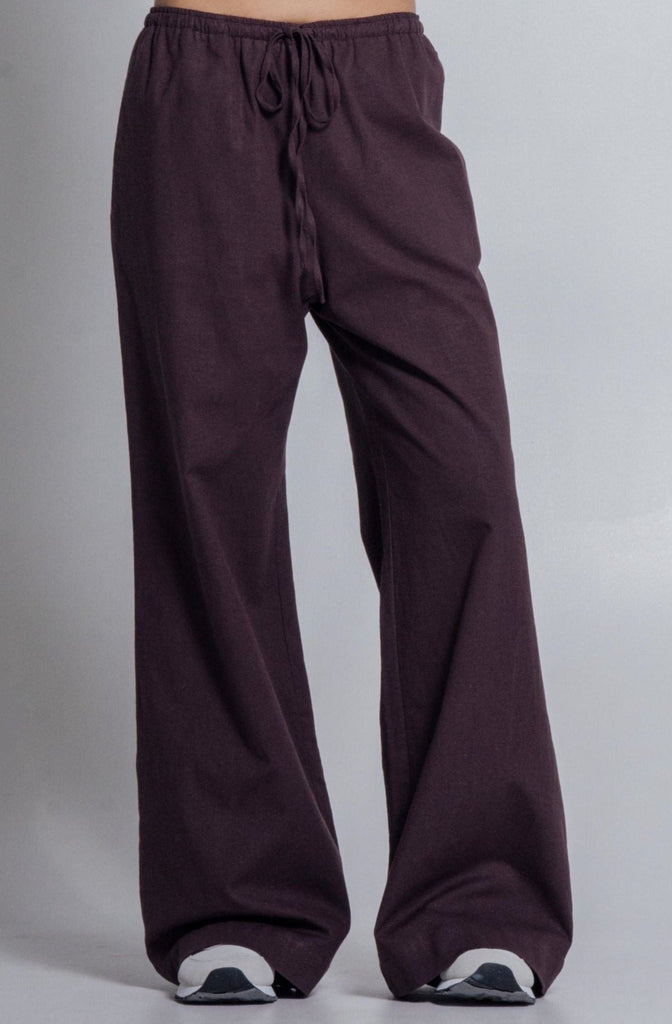 Pantalon en Lin Merlot