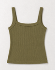 Rib Scoop Neck Tank Olive