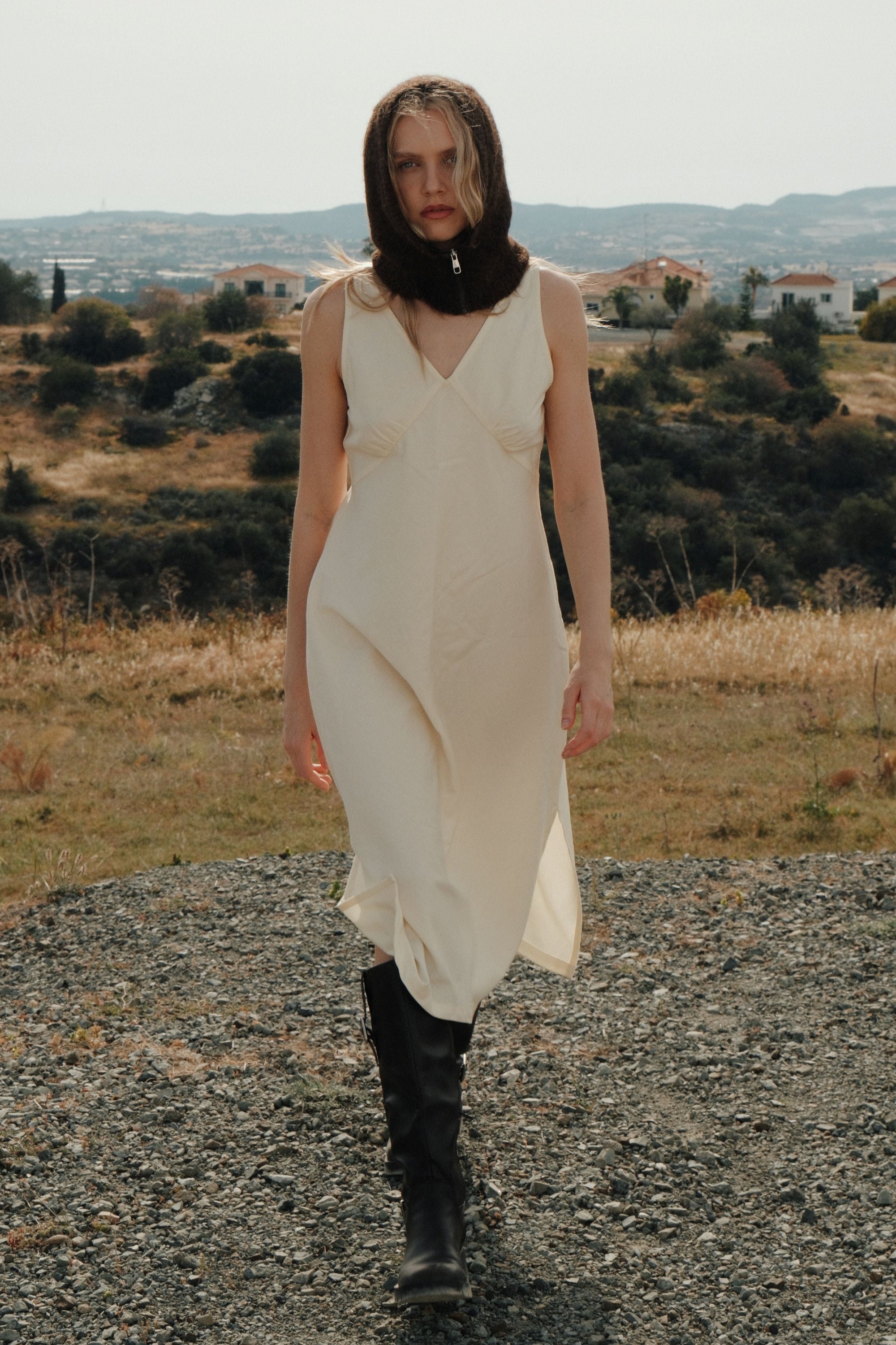 midi cotton slip dress Organic Cotton Slip Dress, Natural Midi Dress, Handmade Clothing