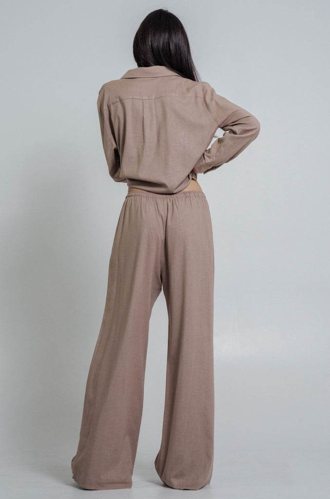 Linen Pants Set Taupe