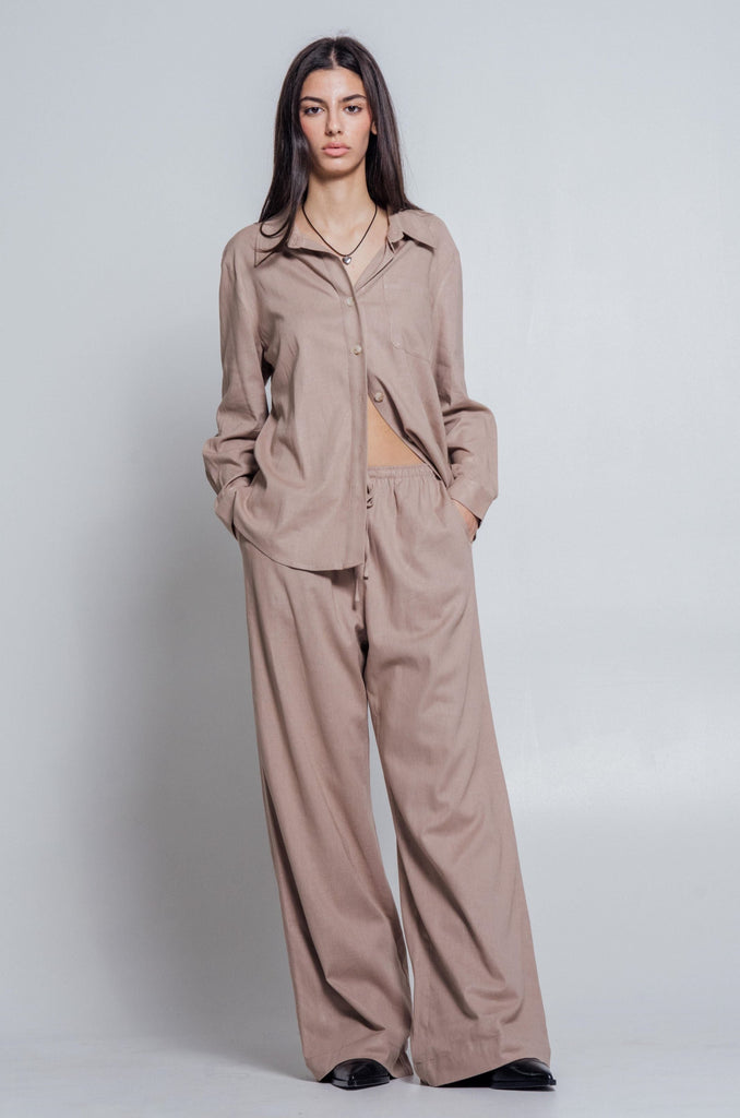 Pantalon Lin Taupe