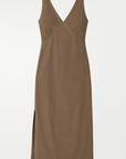 Organic Cotton Midi Slip Dress Toffee