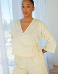 Organic Cotton Wrap Top Butter