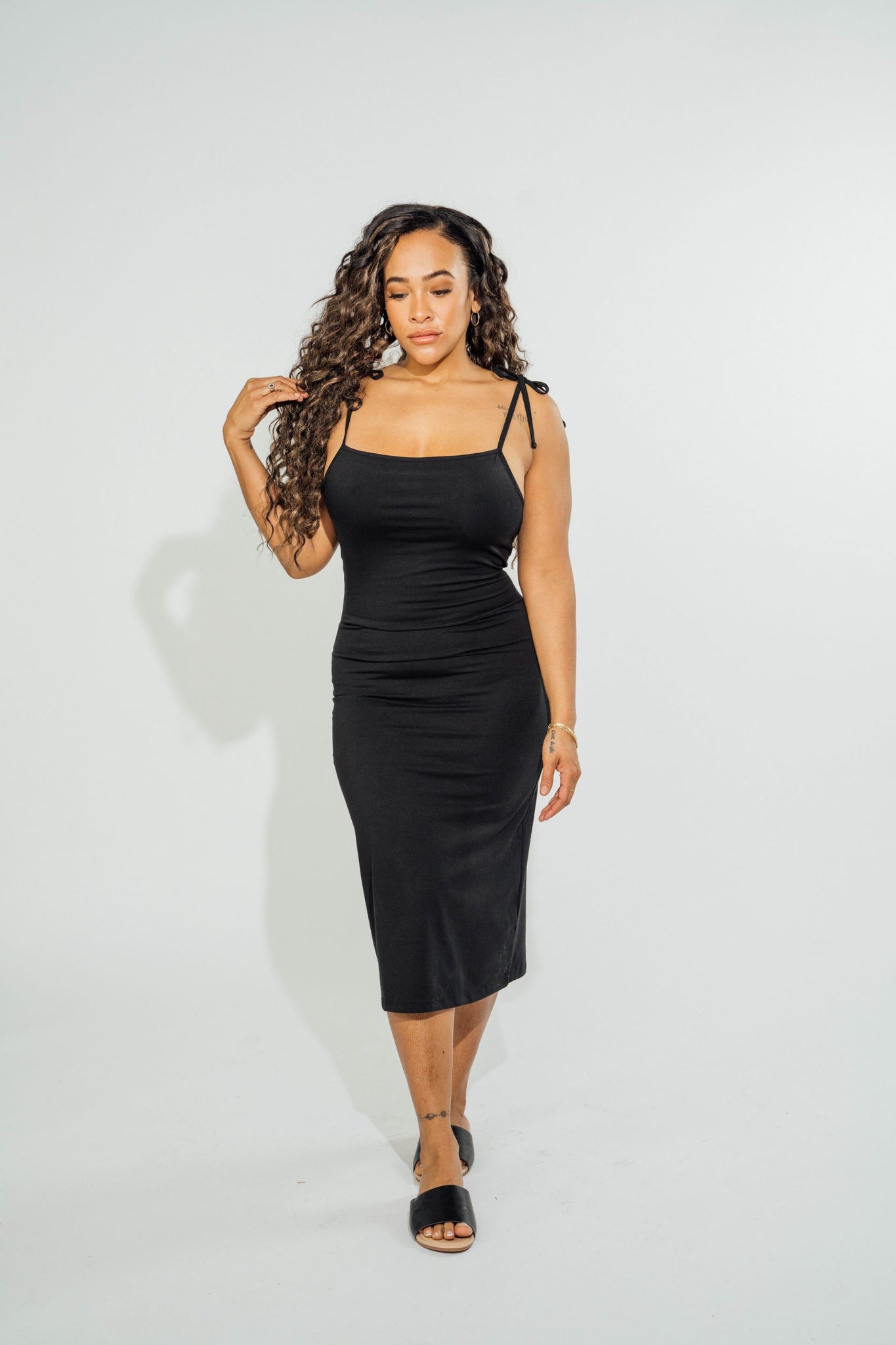 Strappy Midi Dress Jet