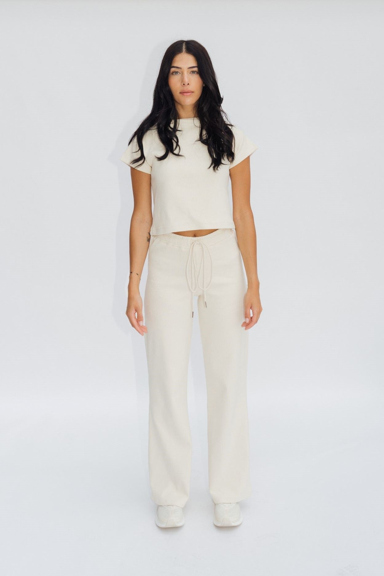 Wide Leg Lounge Pants Cream