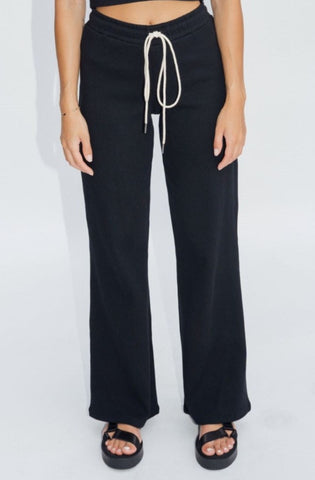 Wide Leg Lounge Pants Jet Black