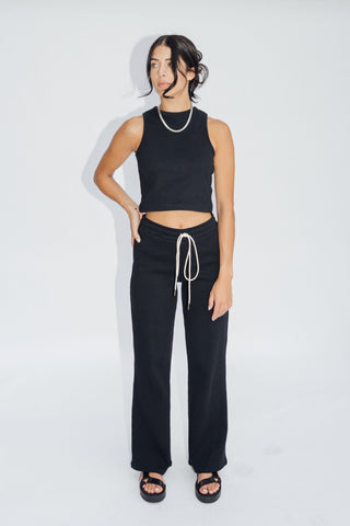 Wide Leg Lounge Pants Jet Black