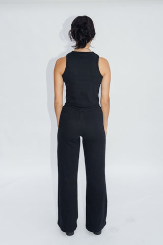 Wide Leg Lounge Pants Jet Black