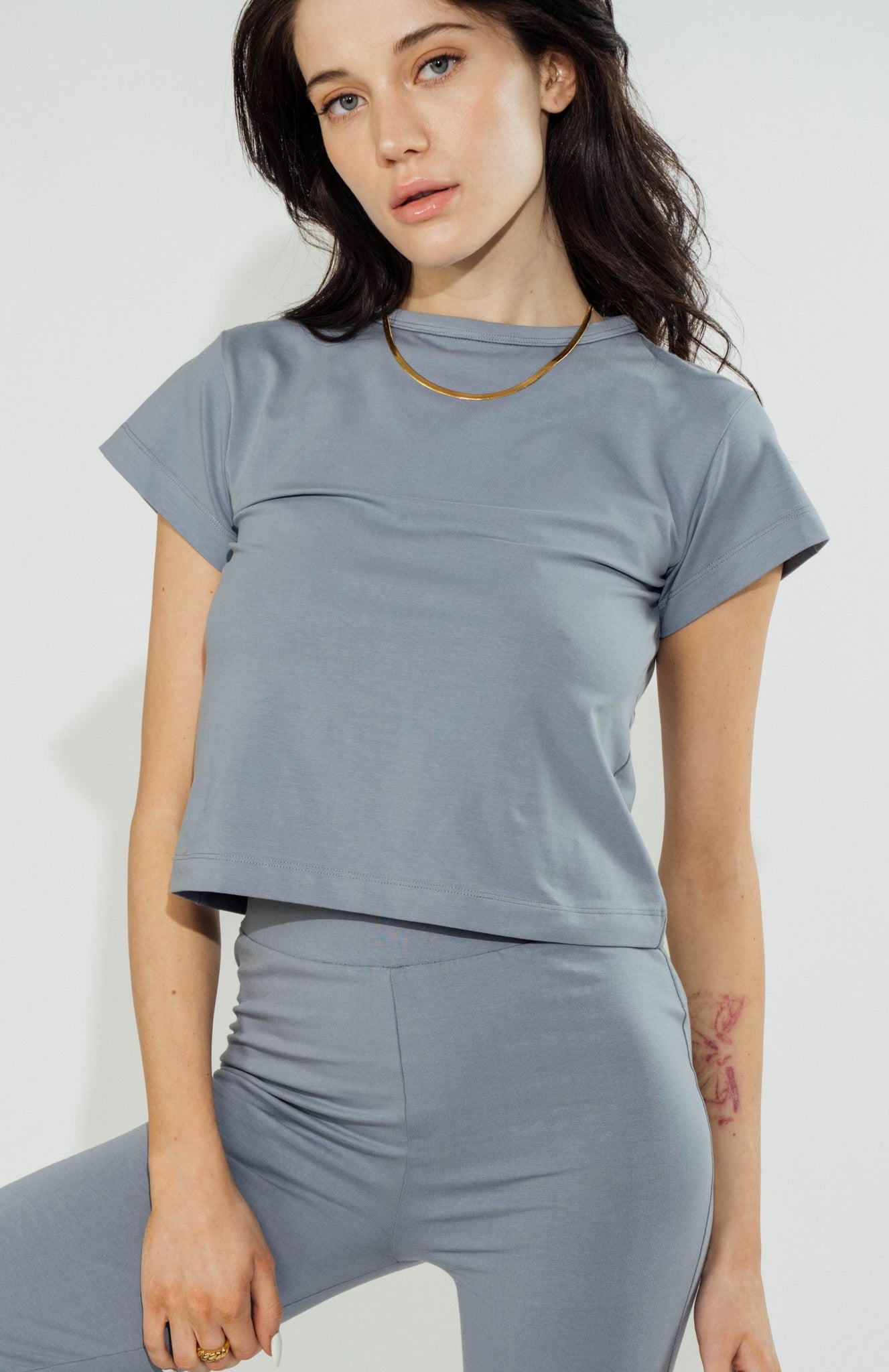 Baby Tee Steel Blue